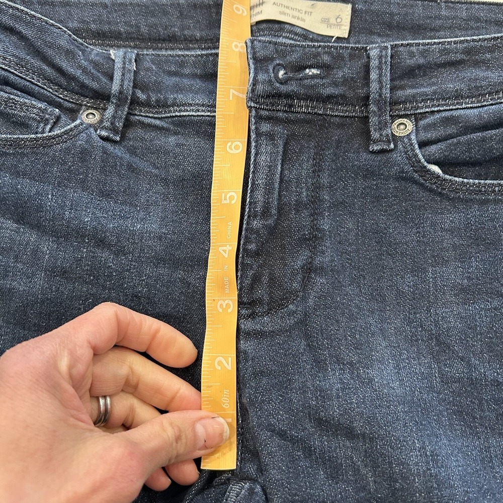 J Jill Women Slim Ankle  Jeans Denim High Rise Stretch Size 6P Floral Embroidery - Picture 8 of 9